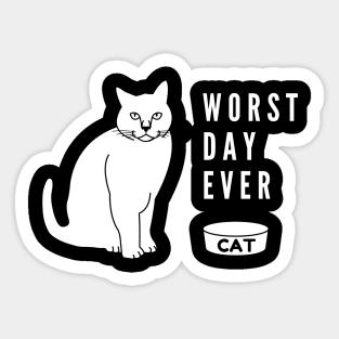 Cat with empty bowl Sticker